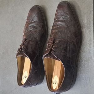 Belvedere Leather Lizard lace up shoes Color: Brown Size: 10.5 US